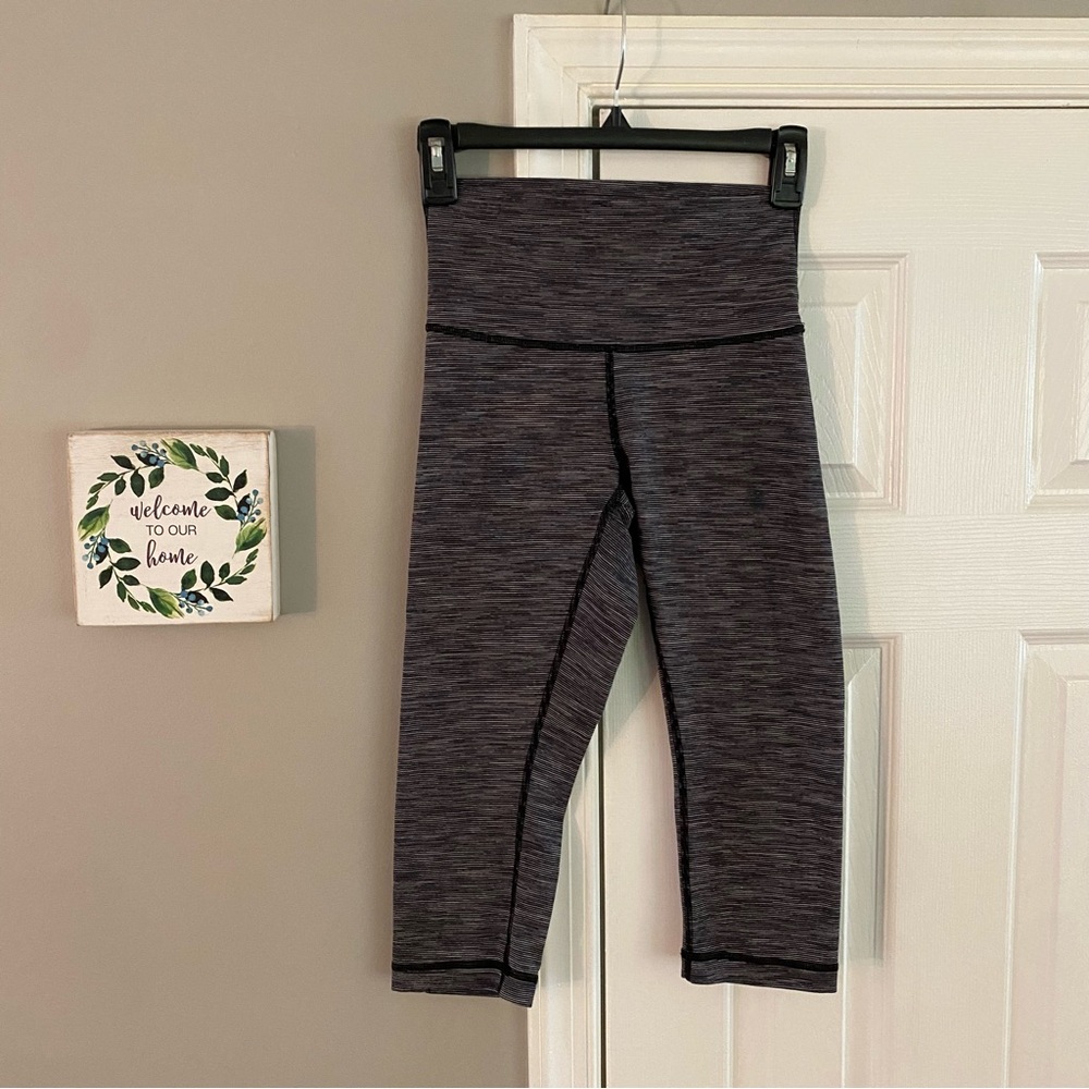 Lululemon Wunder Under High Rise Crop Leggings Wee Are From Space Black Slate 4